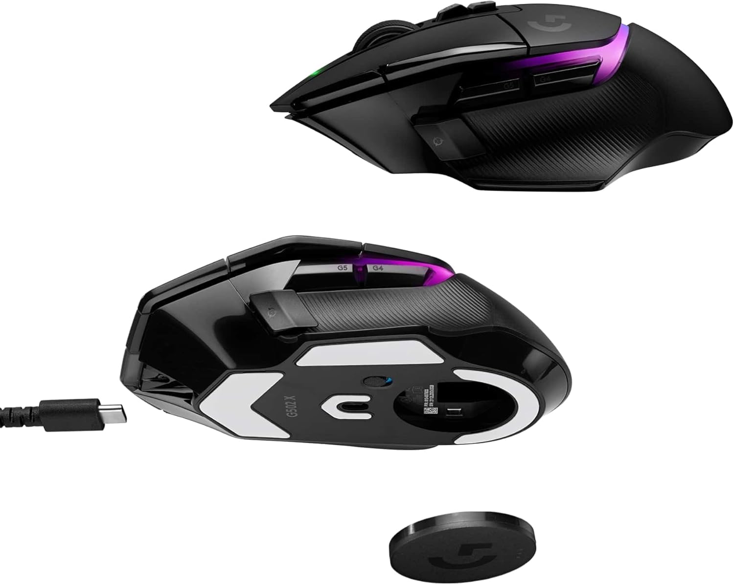 Logitech G502 X Bedrade Gamingmuis - LIGHTFORCE hybride, optisch-mechanische, primaire schakelaars, HERO 25K gaming sensor, voor PC - MacOS/Windows - Zwart