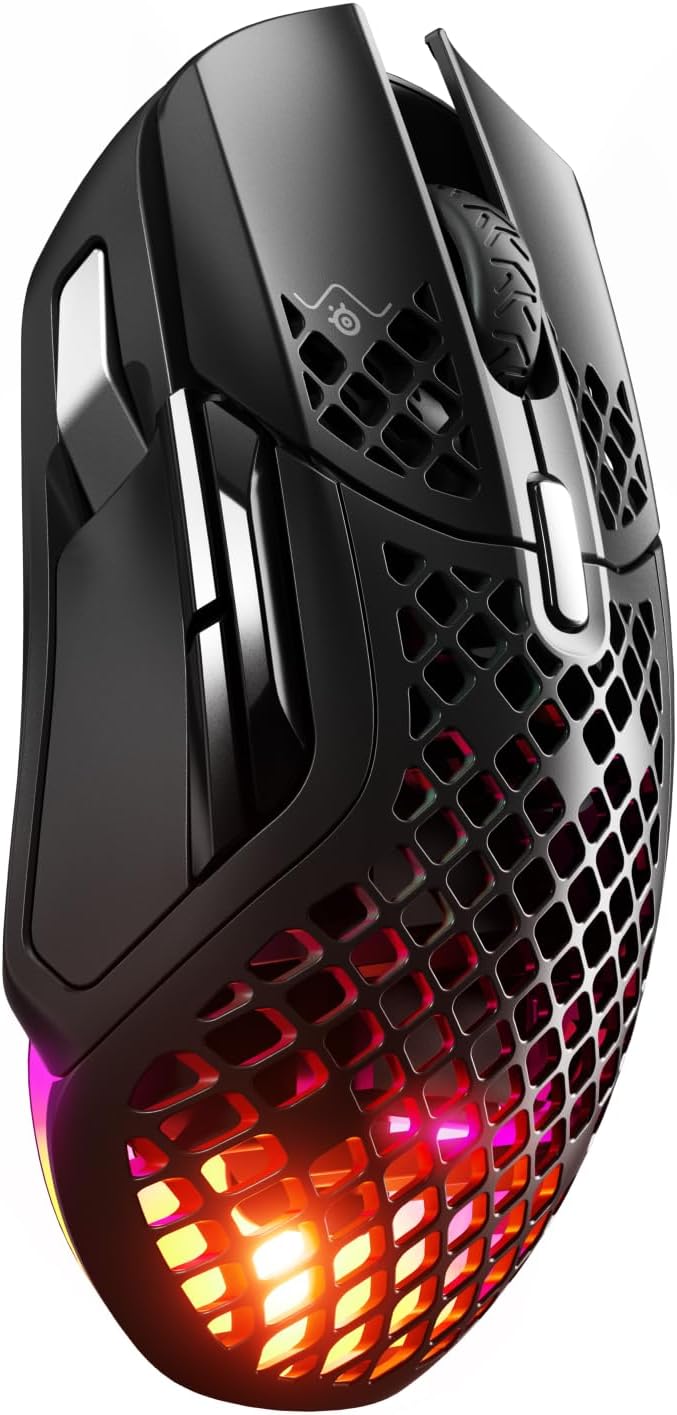 SteelSeries Aerox 3 - Geperforeerde RGB-gamingmuis - Ultralicht waterbestendig ontwerp - 8,500 DPI TrueMove Core optische sensor - Snow