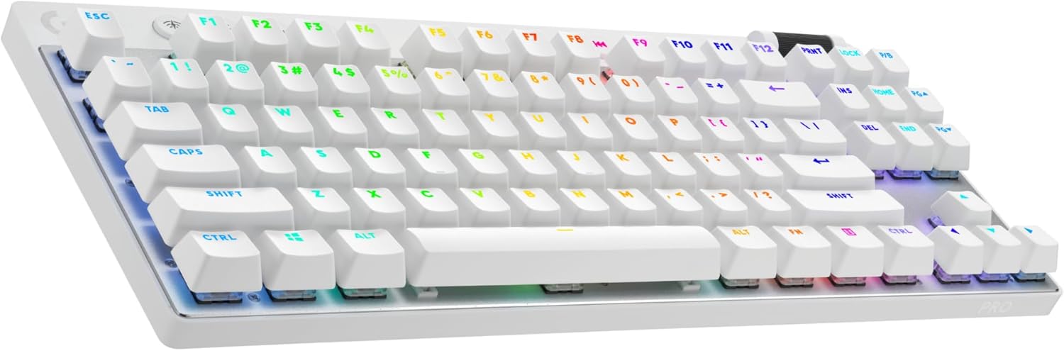 Logitech G PRO Mechanisch gamingtoetsenbord, uiterst draagbaar ontwerp zonder numpad, afneembare micro-USB-kabel, verlichte toetsen met LIGHTSYNC RGB met 16,8M kleuren, QWERTY US INTL, PC/Mac - Zwart