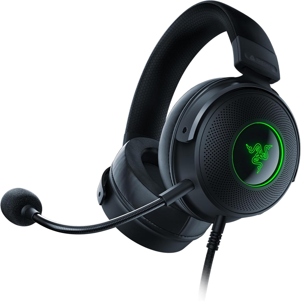 Razer Kraken V4 - Draadloze Gaming Headset (3 Modes Connectiviteit, TriForce 40mm Drivers, 9-Zone RGB Earcup Verlichting, Mix & Volume aanpassingen, THX Spatial Audio) Zwart