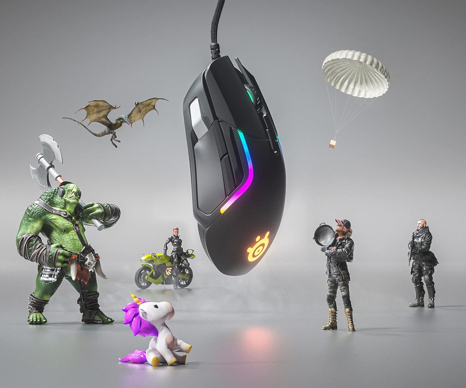 SteelSeries Rival 5 — gamingmuis — FPS, MOBA, MMO, Battle Royale — 18.000 CPI TrueMove Air optische sensor — 9 programmeerbare knoppen — 85 g competitief gewicht, zwart