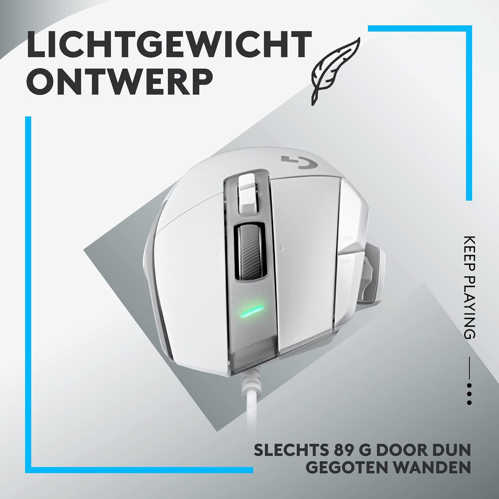 Logitech G502 X Bedrade Gamingmuis - LIGHTFORCE hybride, optisch-mechanische, primaire schakelaars, HERO 25K gaming sensor, voor PC - MacOS/Windows - Zwart