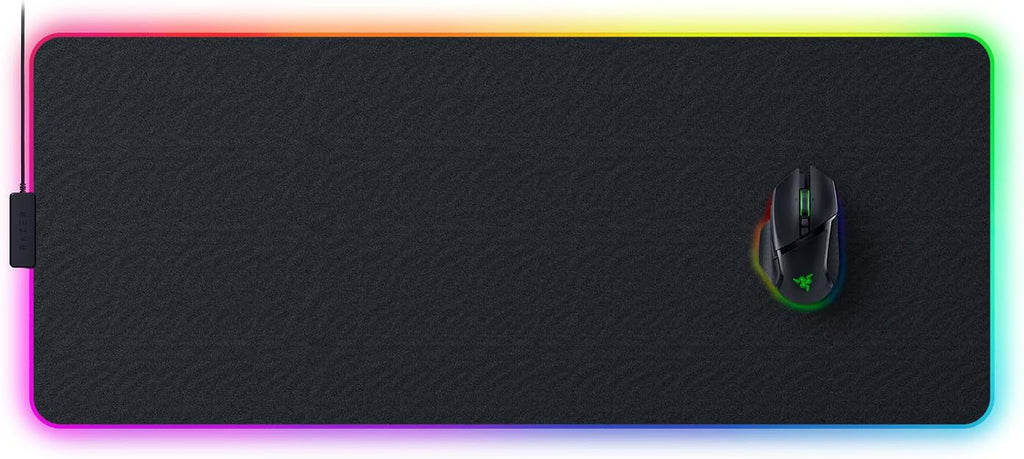 Razer Strider Chroma - Hybride muismat (19 Razer Chroma RGB verlichtingszones, vergroot formaat, anti-slip basis, water- en vervormingsbestendig) L | Zwart