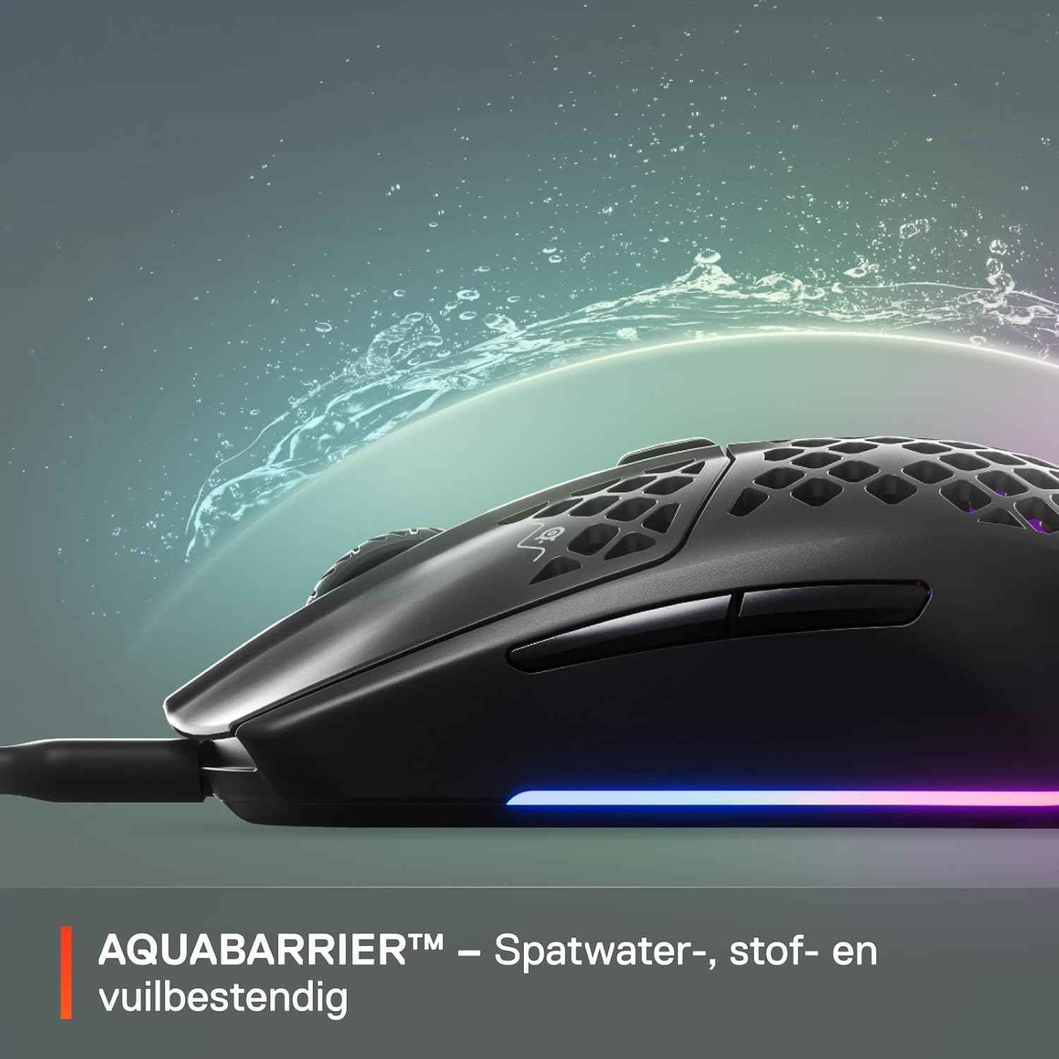 SteelSeries Aerox 3 - Geperforeerde RGB-gamingmuis - Ultralicht waterbestendig ontwerp - 8,500 DPI TrueMove Core optische sensor - Snow