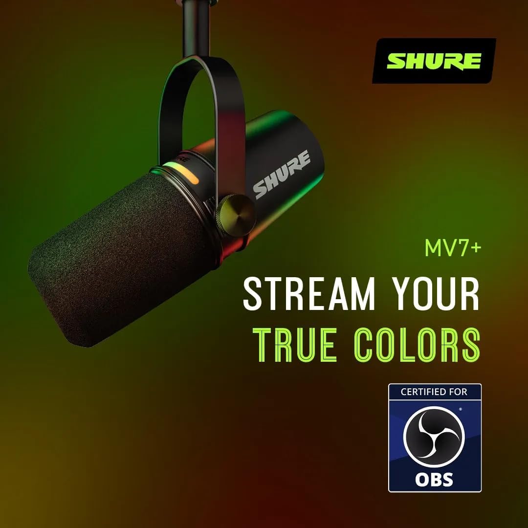 Shure MV7i Slimme Podcast Microfoon + Ingebouwde Audio Interface
