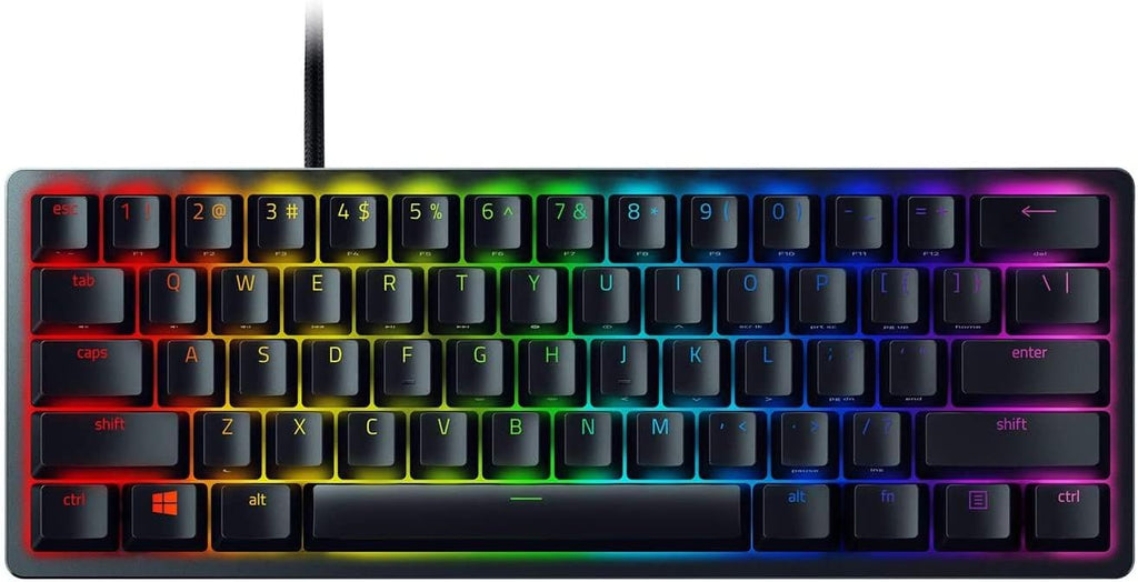 Razer Huntsman Mini (Rode Schakelaar) - Compact 60% gaming toetsenbord (Lineaire Optische Schakelaars, Doubleshot PBT toetskappen, Afneembare USB-C kabel) QWERTY US layout | Zwart