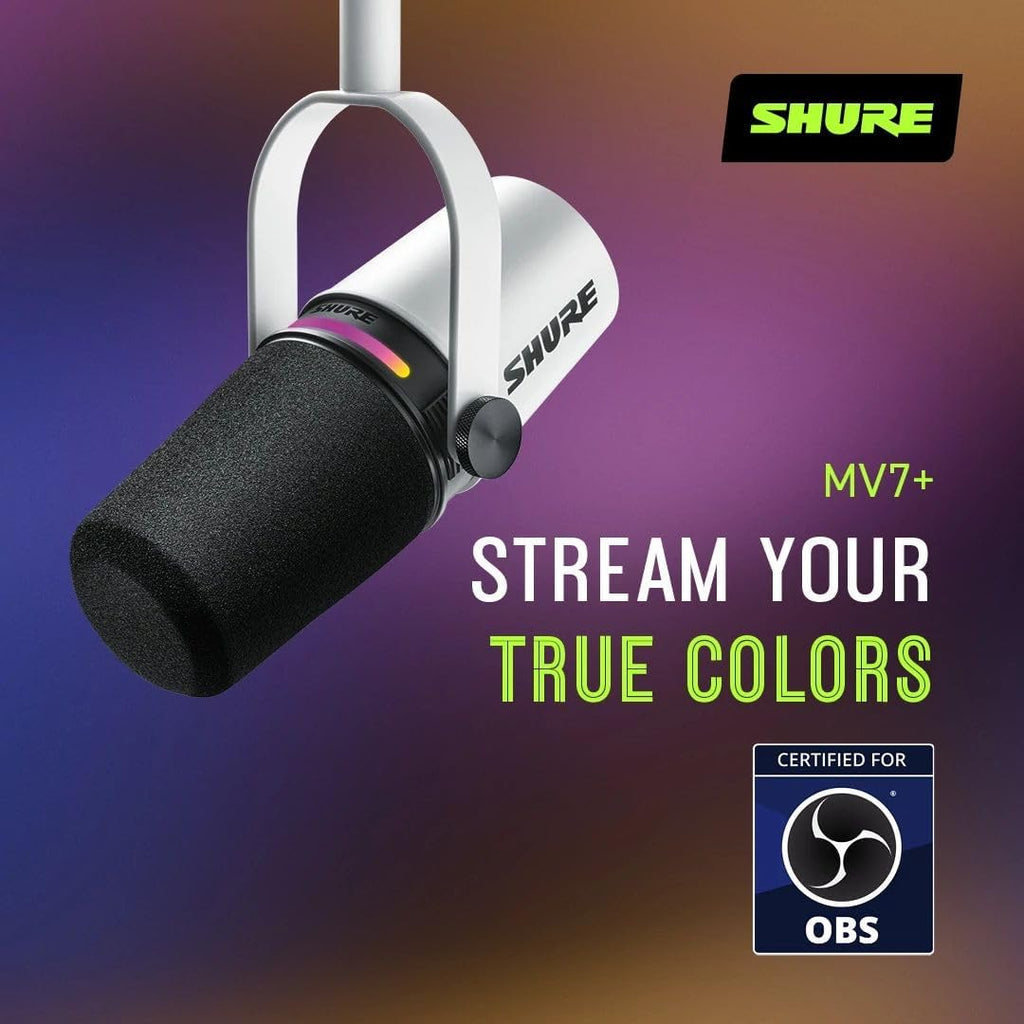 Shure MV7i Slimme Podcast Microfoon + Ingebouwde Audio Interface