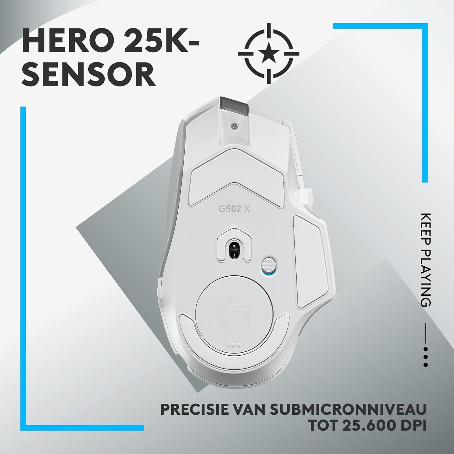Logitech G502 X Bedrade Gamingmuis - LIGHTFORCE hybride, optisch-mechanische, primaire schakelaars, HERO 25K gaming sensor, voor PC - MacOS/Windows - Zwart