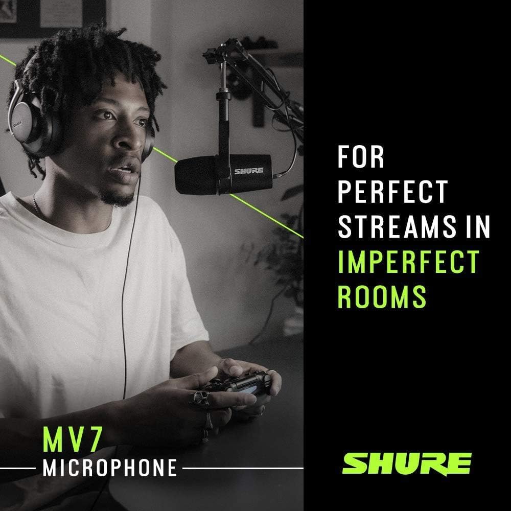 Shure MV7i Slimme Podcast Microfoon + Ingebouwde Audio Interface