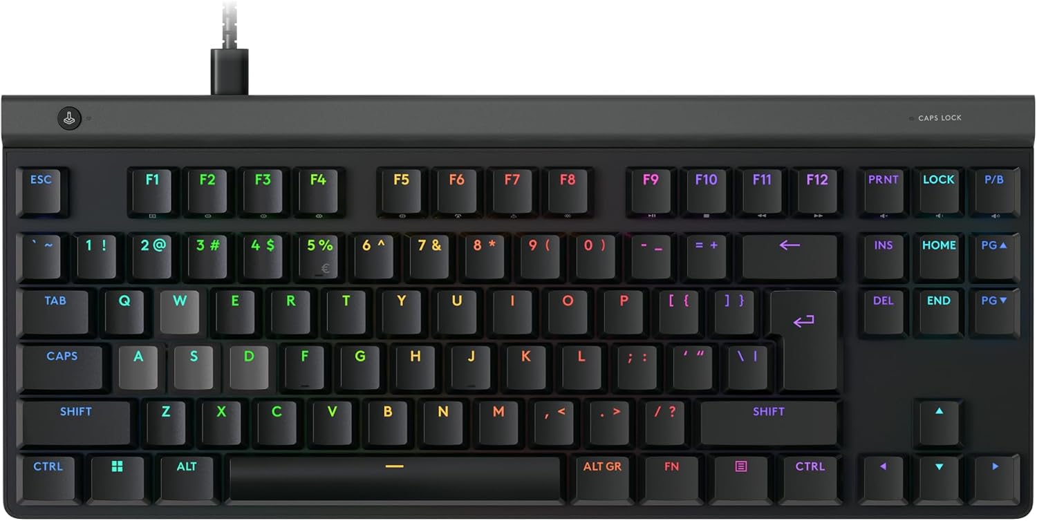 Logitech G G515 LIGHTSPEED TKL Laag profiel draadloos gamingtoetsenbord, LIGHTSYNC RGB, Thin Tenkeyless-ontwerp, PBT toetskappen, tactiele mechanische schakelaars, US International QWERTY - Zwart