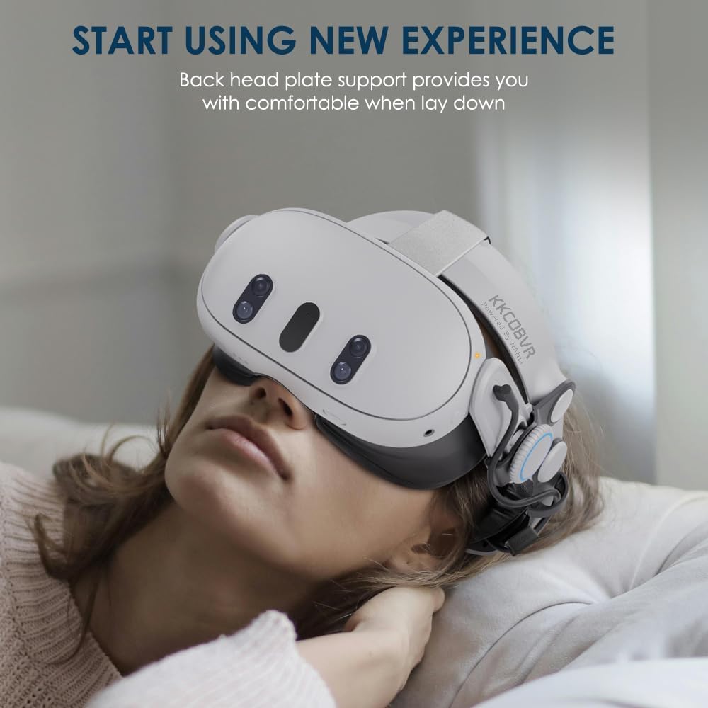 KKCOBVR Q3PRO Halo Strap met batterij, 10.000 mAh, compatibel met Quest 3/3S, automatische adsorptie, accu-balans, voor- en achtergewicht, om de comfortervaring te verbeteren