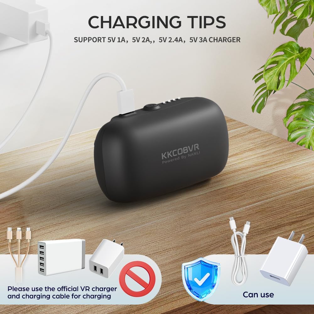KKCOBVR Q3PRO Halo Strap met batterij, 10.000 mAh, compatibel met Quest 3/3S, automatische adsorptie, accu-balans, voor- en achtergewicht, om de comfortervaring te verbeteren