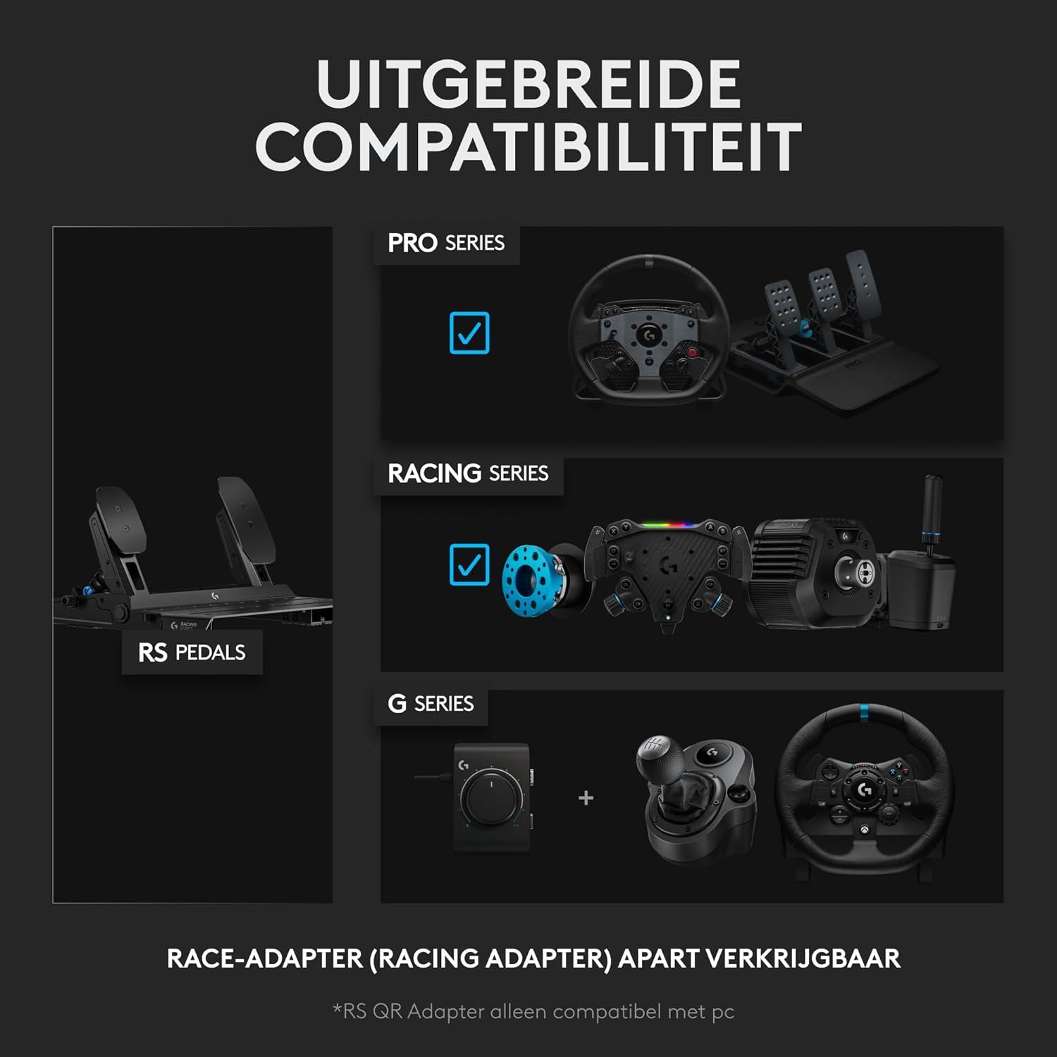 Logitech G RS H-SHIFTER - Levier de vitesses de simulation de course compatible avec les bases de volant de course PRO et RS50 pour consoles PlayStation 5, PS4, Xbox-Series X|S, Xbox-One et PC - Noir