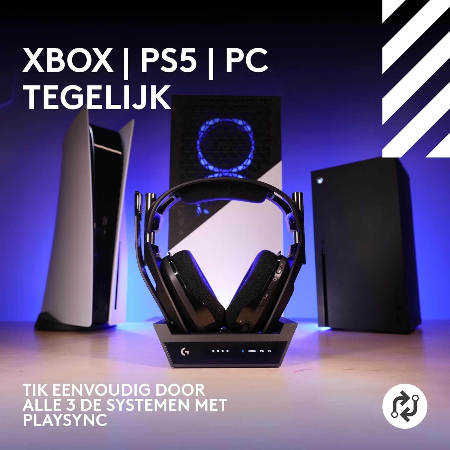 Logitech G Astro A50 X LIGHTSPEED trådlöst spelheadset + batteriladdare, PRO-G GRAPHENE, PLAYSYNC för Xbox Series X|S + PS5 + PC/Mac, Nintendo Switch 2, Bluetooth, HDMI 2.1 Passthru - Vit