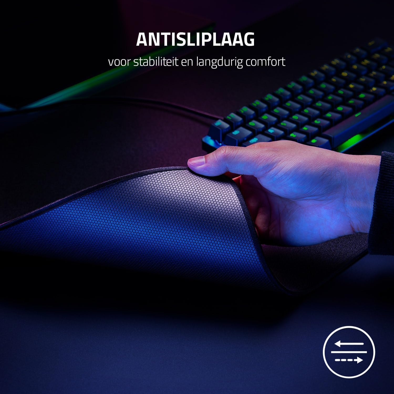 Razer Strider Chroma - Hybride muismat (19 Razer Chroma RGB verlichtingszones, vergroot formaat, anti-slip basis, water- en vervormingsbestendig) L | Zwart