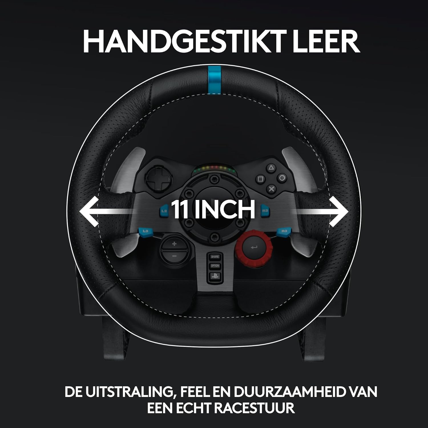 Logitech G G29 SE Driving Force-racestuur en -pedalen, forcefeedback, echt leer + Logitech G Driving Force-versnellingspook - Voor PS5, PS4 en pc, Mac - Black