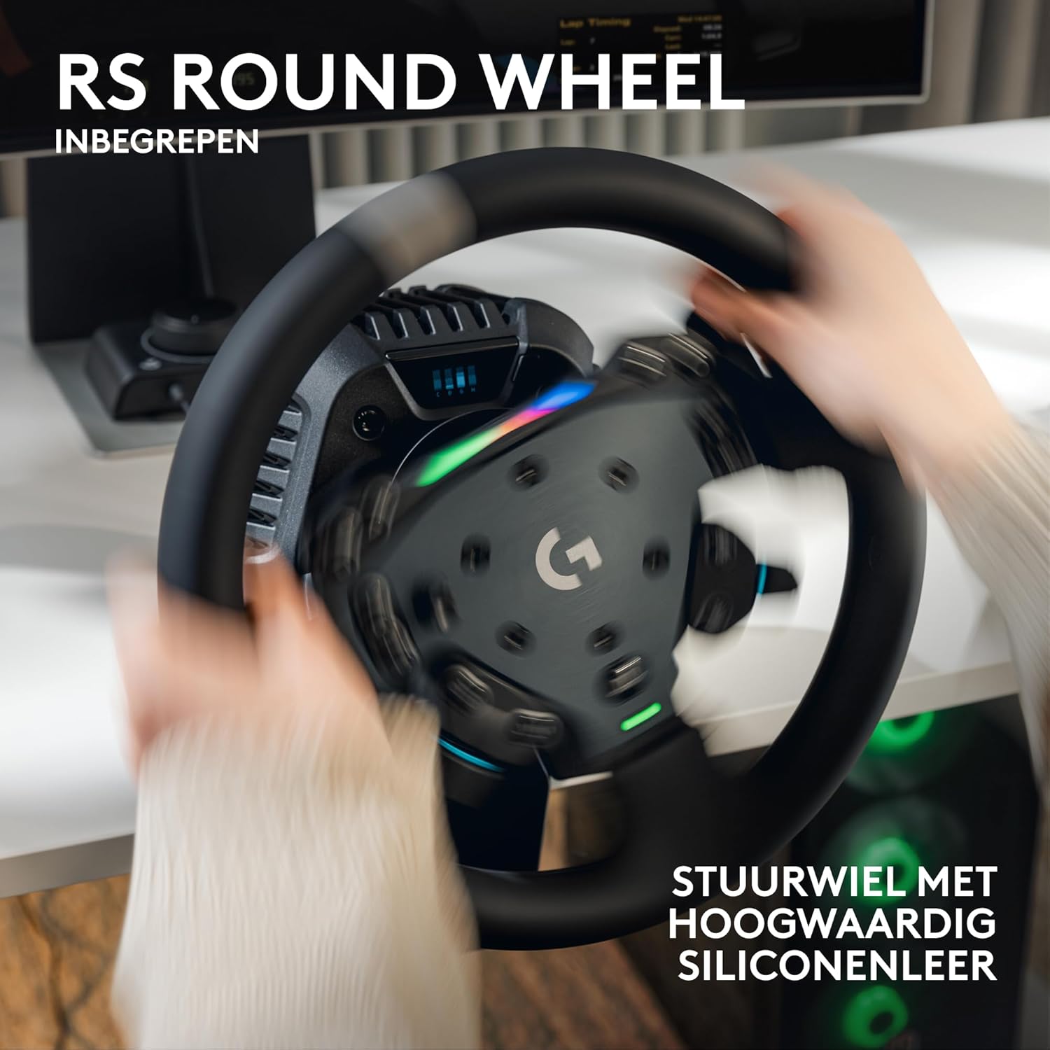 Logitech G G923-racestuur en -pedalen, TRUEFORCE tot een force feedback van 1000 Hz, responsief rijden, startregeling voor dubbele koppeling, stuurhoes van echt, voor PS5, PS4, pc, Mac - Zwart