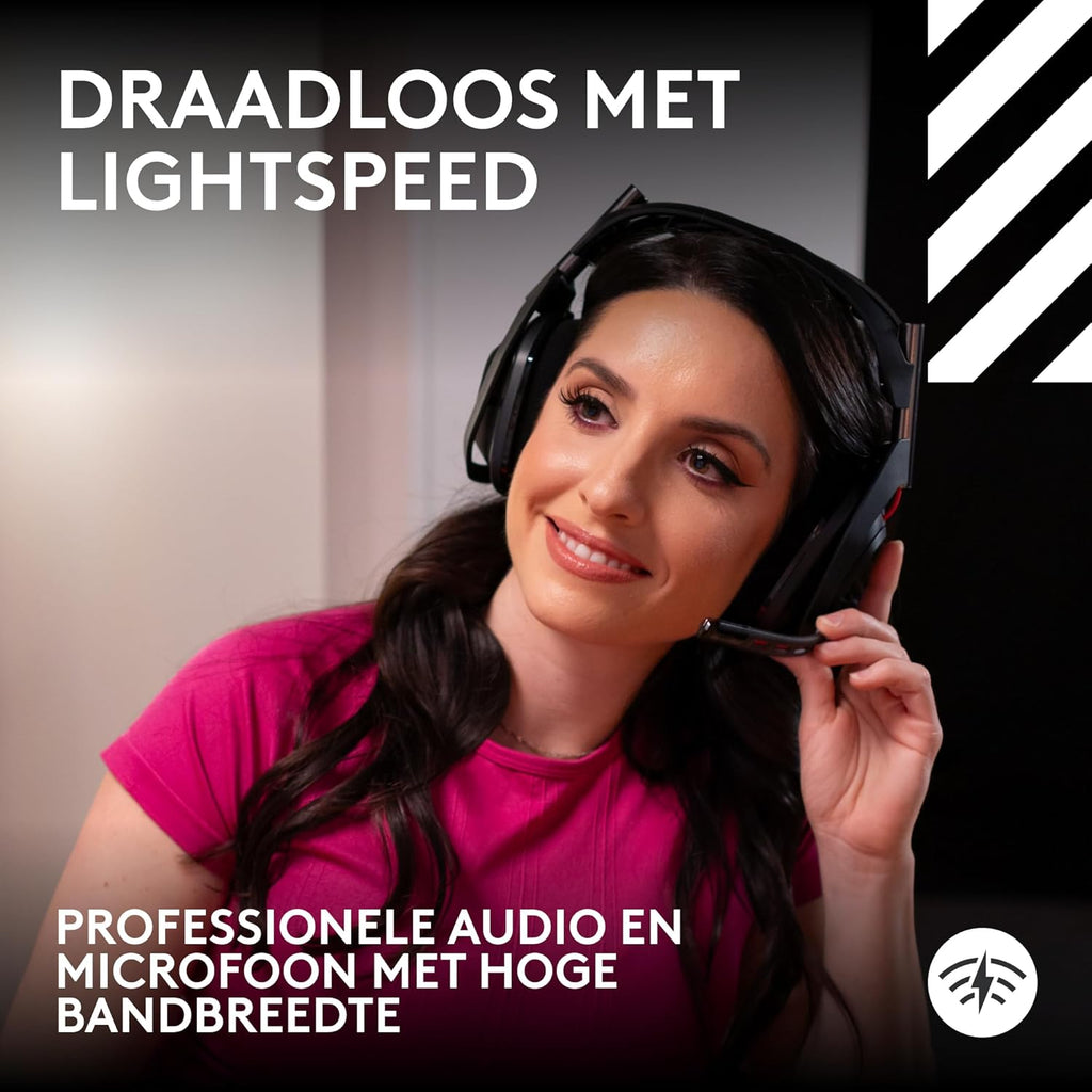 Logitech G Astro A50 X LIGHTSPEED trådlöst spelheadset + batteriladdare, PRO-G GRAPHENE, PLAYSYNC för Xbox Series X|S + PS5 + PC/Mac, Nintendo Switch 2, Bluetooth, HDMI 2.1 Passthru - Vit
