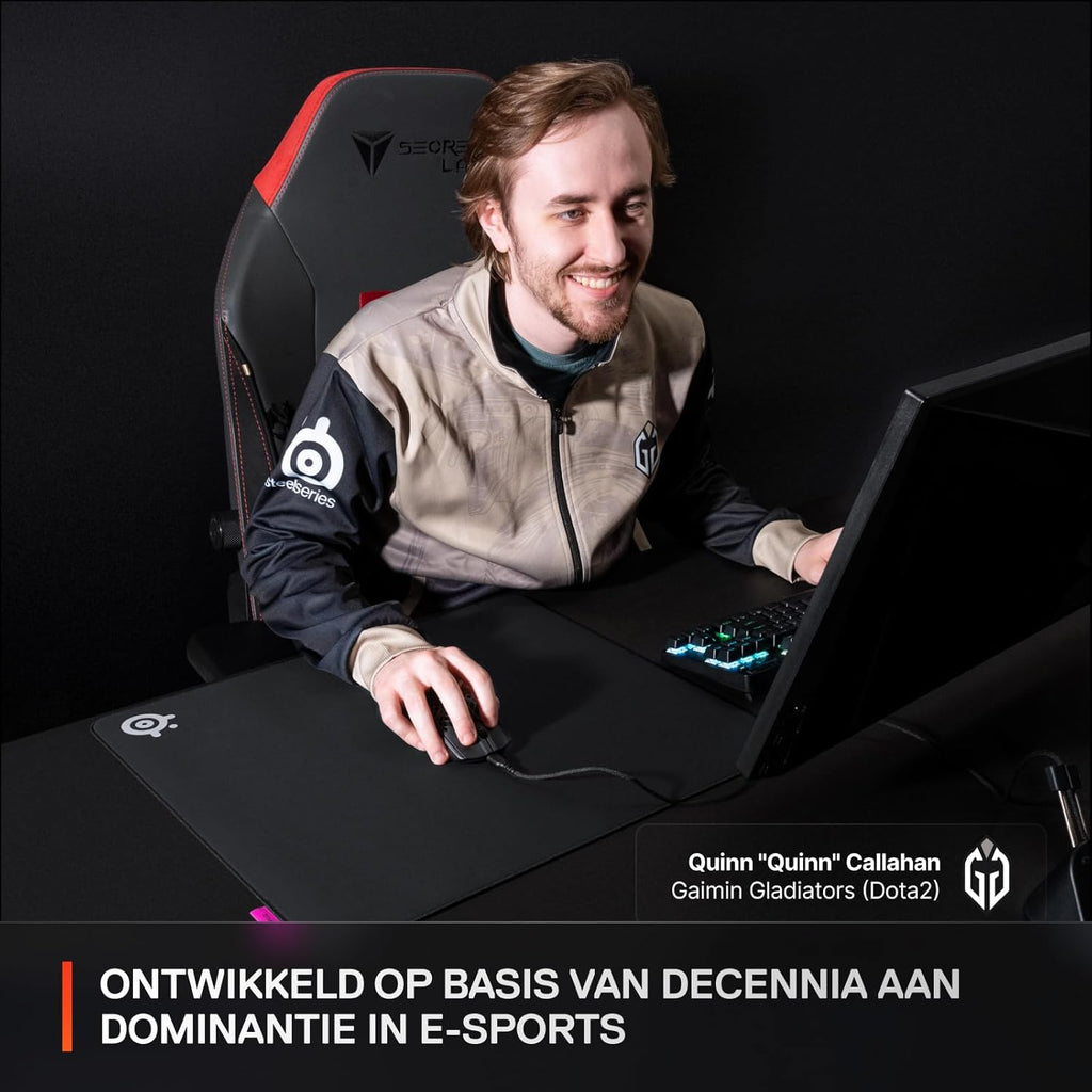 SteelSeries QcK XL Performance Speed-gamingmuismat - Voor soepele muisbewegingen - Gestikte rand met laag profiel - Slipvaste neopreen rubberen onderzijde - 900x400 mm - FPS, MOBA's, RTS, MMO