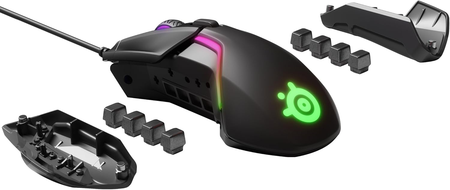 SteelSeries Rival 5 — gamingmuis — FPS, MOBA, MMO, Battle Royale — 18.000 CPI TrueMove Air optische sensor — 9 programmeerbare knoppen — 85 g competitief gewicht, zwart