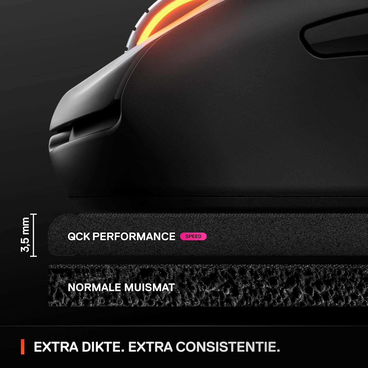 SteelSeries QcK XL Performance Speed-gamingmuismat - Voor soepele muisbewegingen - Gestikte rand met laag profiel - Slipvaste neopreen rubberen onderzijde - 900x400 mm - FPS, MOBA's, RTS, MMO