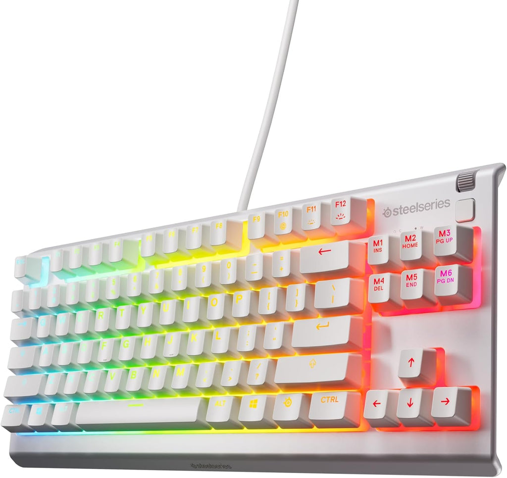 SteelSeries Apex 3 TKL - RGB-gamingtoetsenbord - Compact TKL-toetsenbord voor e-sports - 8-zone RGB-verlichting - Engels QWERTY Layout