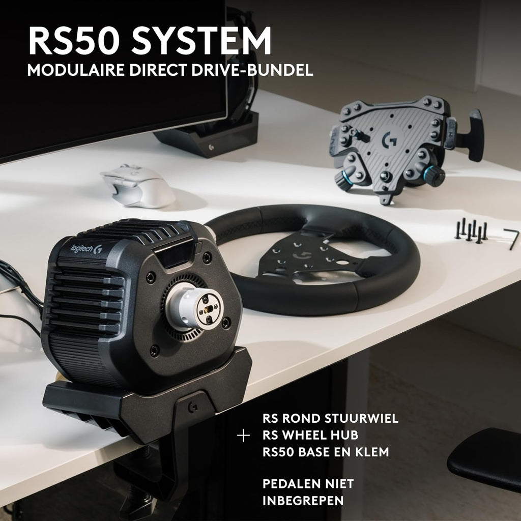 Logitech G G923-racestuur en -pedalen, TRUEFORCE tot een force feedback van 1000 Hz, responsief rijden, startregeling voor dubbele koppeling, stuurhoes van echt, voor PS5, PS4, pc, Mac - Zwart
