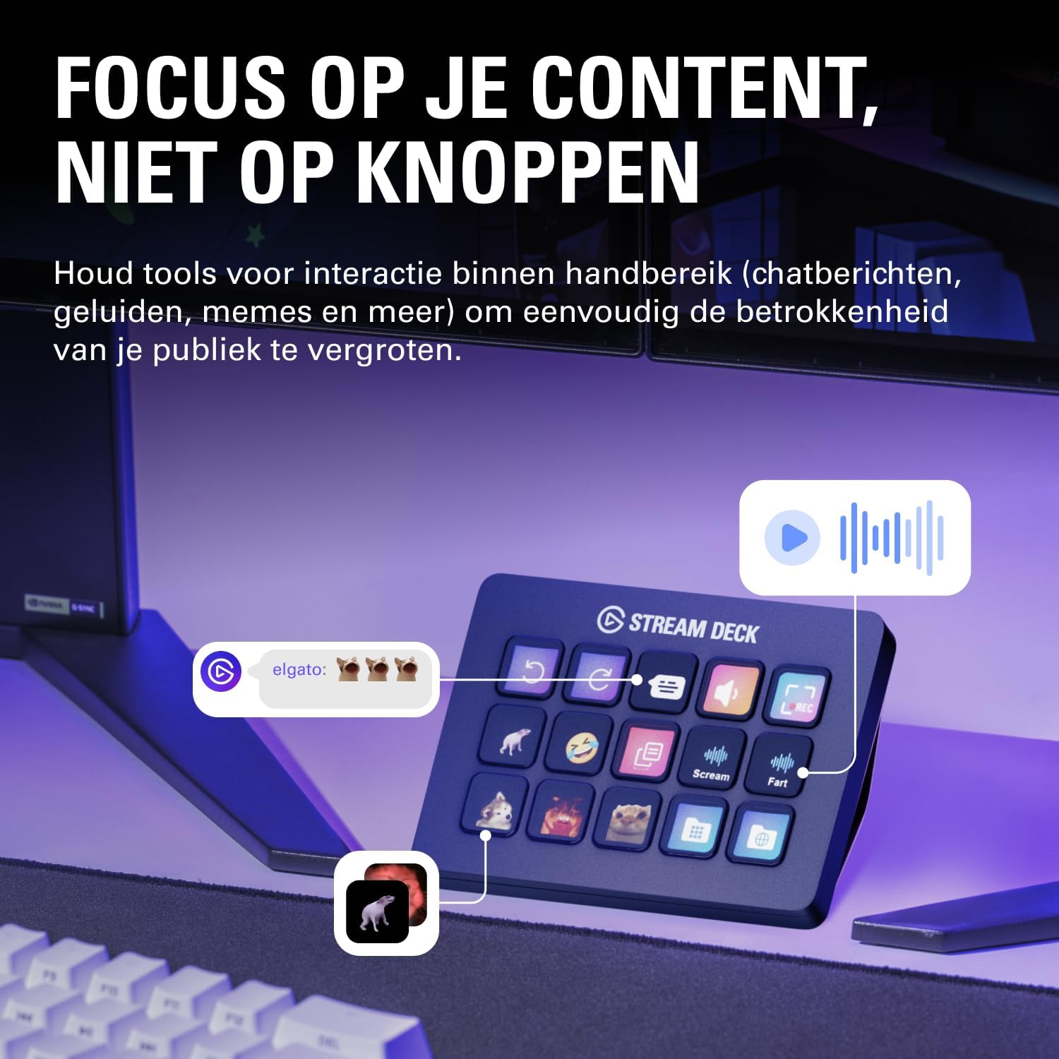 Elgato Stream Deck MK.2 – Studiocontroller, 15 macrotoetsen, start acties in apps en software zoals OBS, Twitch, YouTube en meer, werkt met Mac en pc
