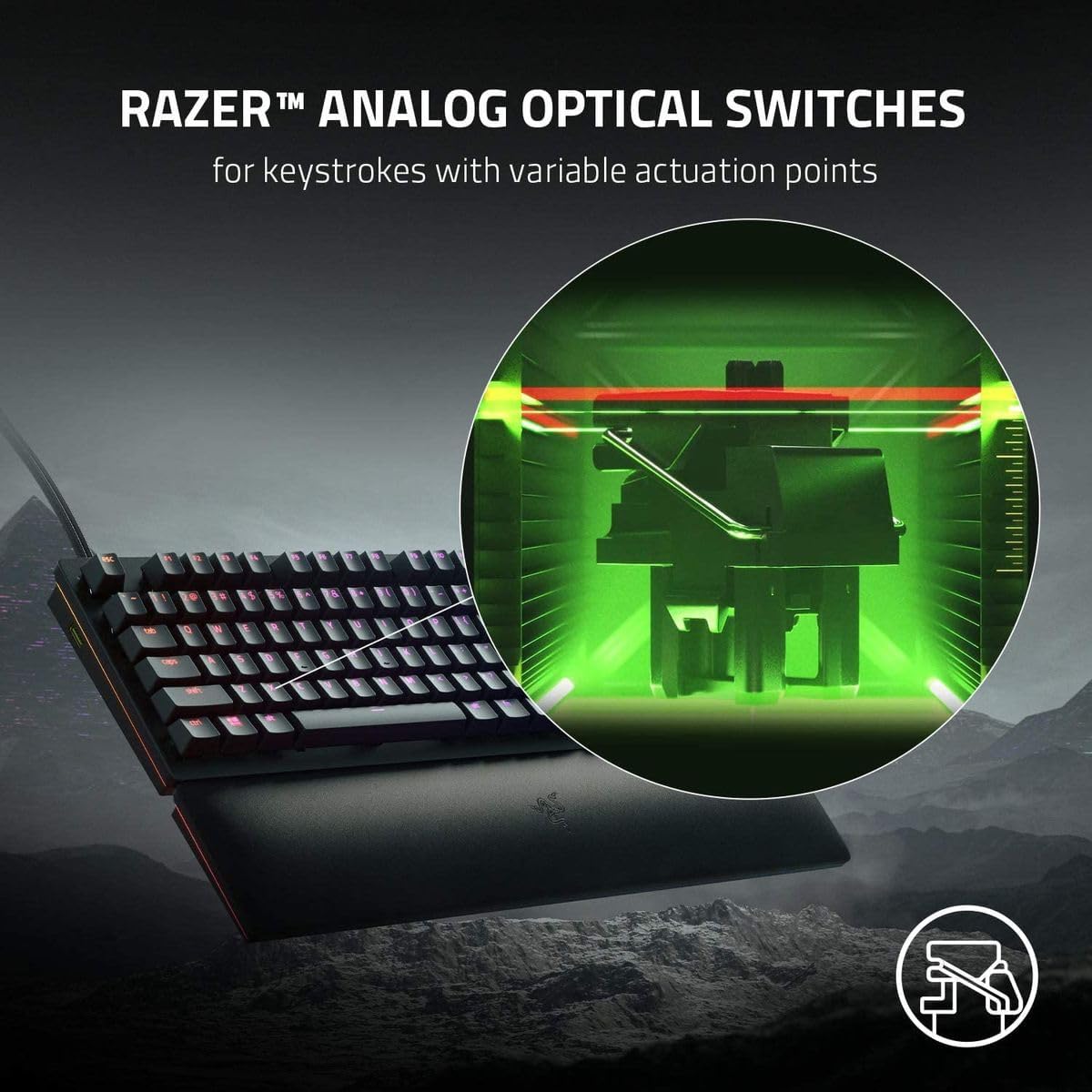 Razer Huntsman Mini (Rode Schakelaar) - Compact 60% gaming toetsenbord (Lineaire Optische Schakelaars, Doubleshot PBT toetskappen, Afneembare USB-C kabel) QWERTY US layout | Zwart