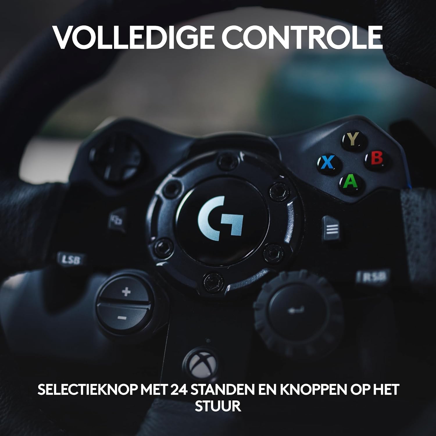 Logitech G G923-racestuur en -pedalen, TRUEFORCE tot een force feedback van 1000 Hz, responsief rijden, startregeling voor dubbele koppeling, stuurhoes van echt, voor PS5, PS4, pc, Mac - Zwart