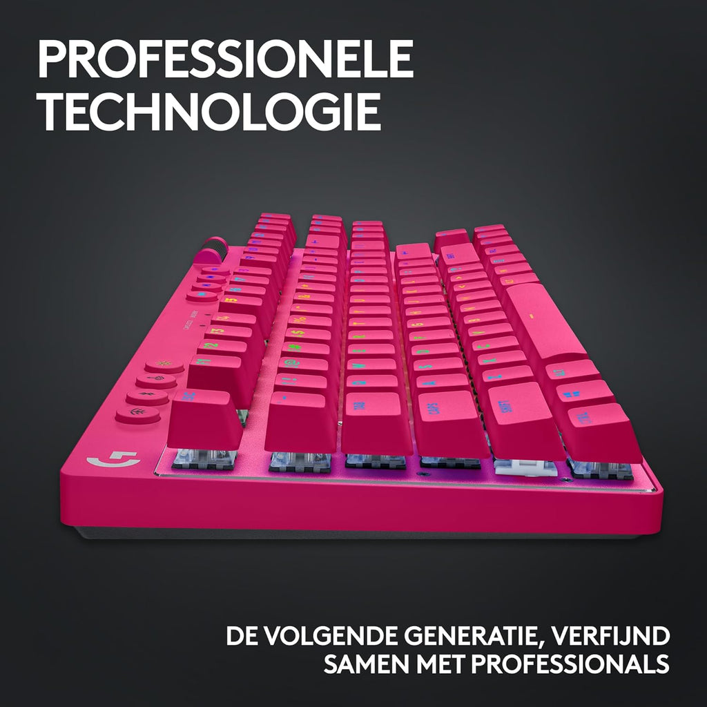 Logitech G PRO Mechanisch gamingtoetsenbord, uiterst draagbaar ontwerp zonder numpad, afneembare micro-USB-kabel, verlichte toetsen met LIGHTSYNC RGB met 16,8M kleuren, QWERTY US INTL, PC/Mac - Zwart