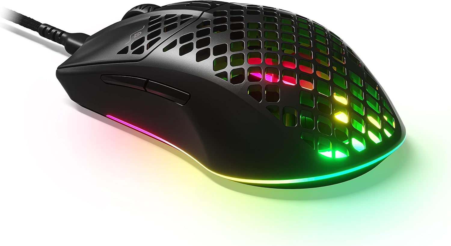 SteelSeries Aerox 3 - Geperforeerde RGB-gamingmuis - Ultralicht waterbestendig ontwerp - 8,500 DPI TrueMove Core optische sensor - Snow
