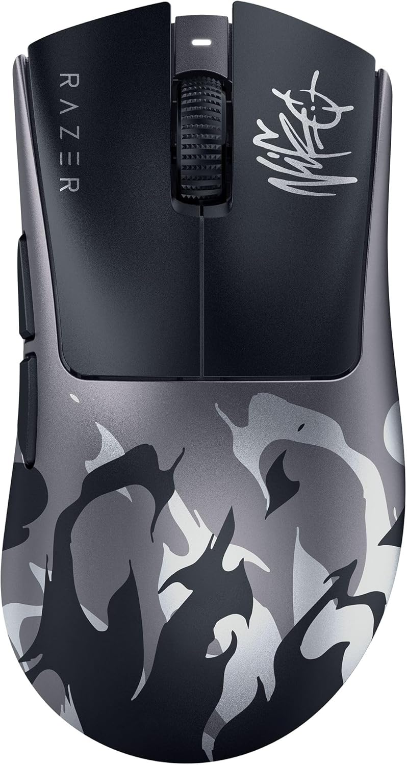 Razer DeathAdder V4 Pro NiKo Edition - Ultralichtgewicht draadloze Ergonomische Esports Muis - 57 g - 2,4 GHz Hyperspeed - Focus Pro 45K Sensor - 8K Hz Polling - Optische Schakelaars - PC/Mac | NiKo
