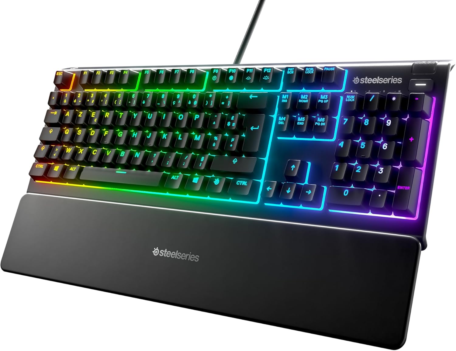 SteelSeries Apex 3 TKL - RGB-gamingtoetsenbord - Compact TKL-toetsenbord voor e-sports - 8-zone RGB-verlichting - Engels QWERTY Layout
