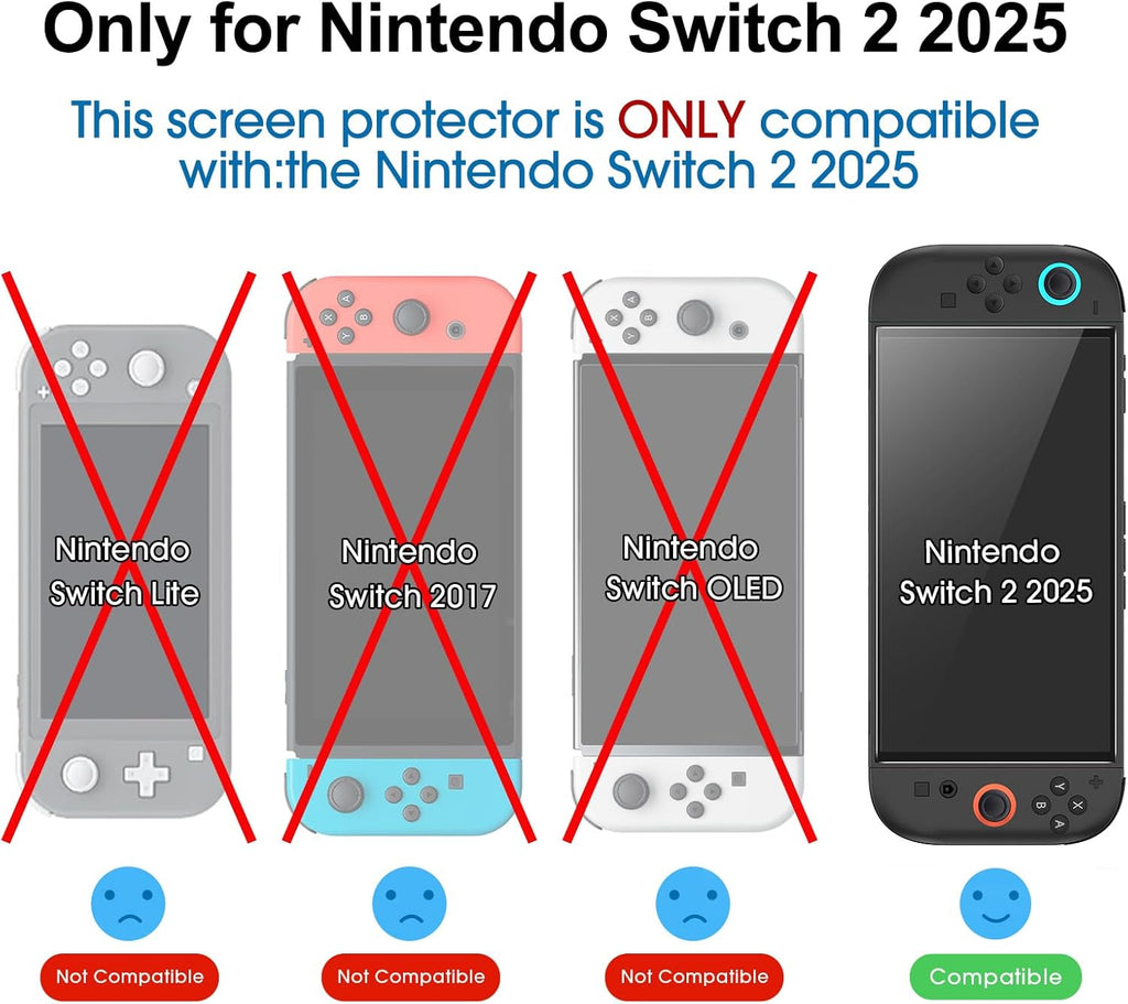 amFilm OneTouch Glass Screen Protector Ontworpen voor Nintendo Switch 2 Model 2025 - Met Auto Alignment Kit, Bubble Free [2-Pack]