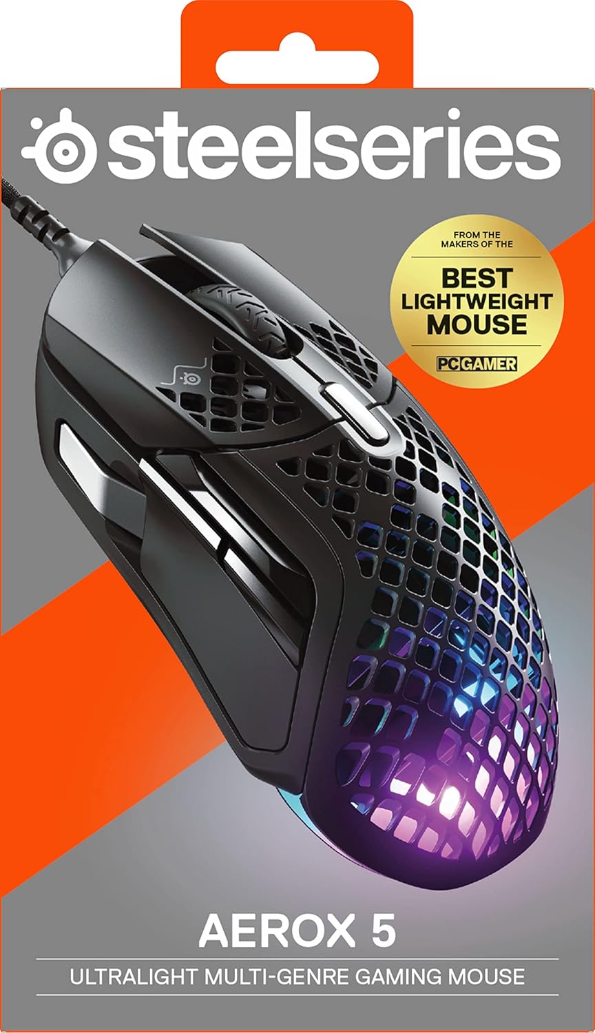 SteelSeries Aerox 3 - Geperforeerde RGB-gamingmuis - Ultralicht waterbestendig ontwerp - 8,500 DPI TrueMove Core optische sensor - Snow