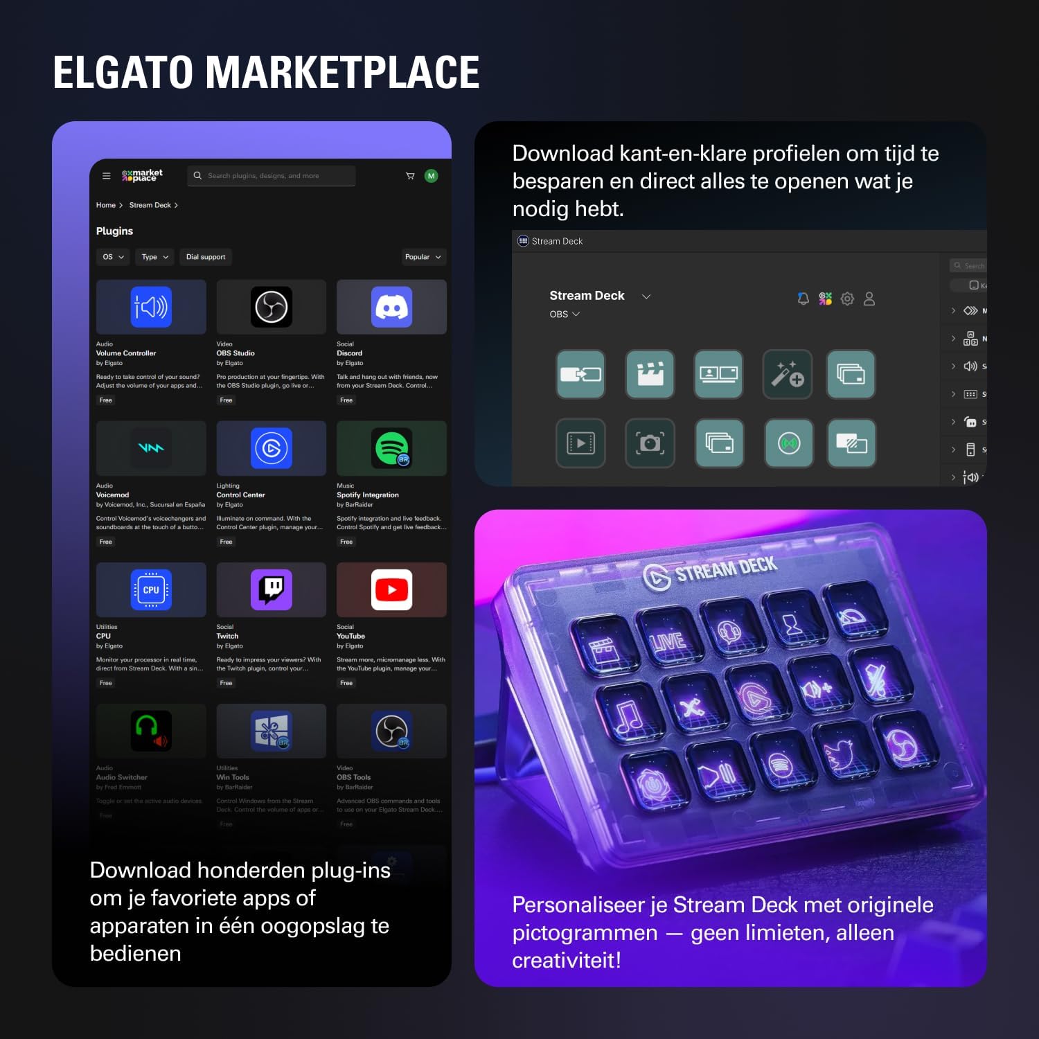 Elgato Stream Deck MK.2 – Studiocontroller, 15 macrotoetsen, start acties in apps en software zoals OBS, Twitch, YouTube en meer, werkt met Mac en pc