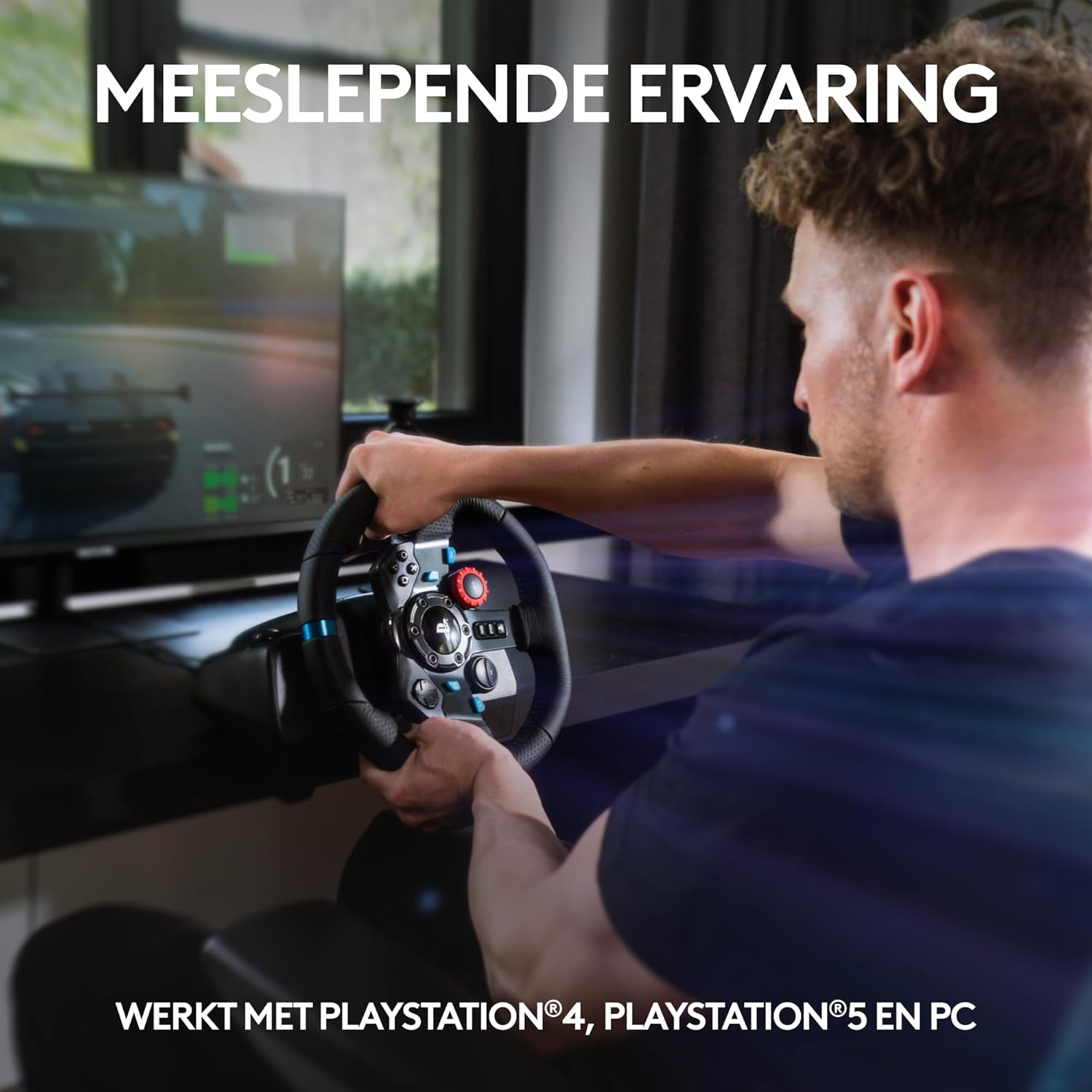 Logitech G G29 SE Driving Force-racestuur en -pedalen, forcefeedback, echt leer + Logitech G Driving Force-versnellingspook - Voor PS5, PS4 en pc, Mac - Black