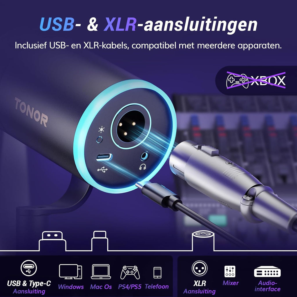TONOR USB/XLR Microfoon,