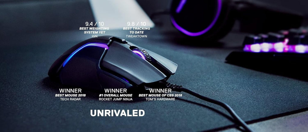 SteelSeries Rival 5 — gamingmuis — FPS, MOBA, MMO, Battle Royale — 18.000 CPI TrueMove Air optische sensor — 9 programmeerbare knoppen — 85 g competitief gewicht, zwart