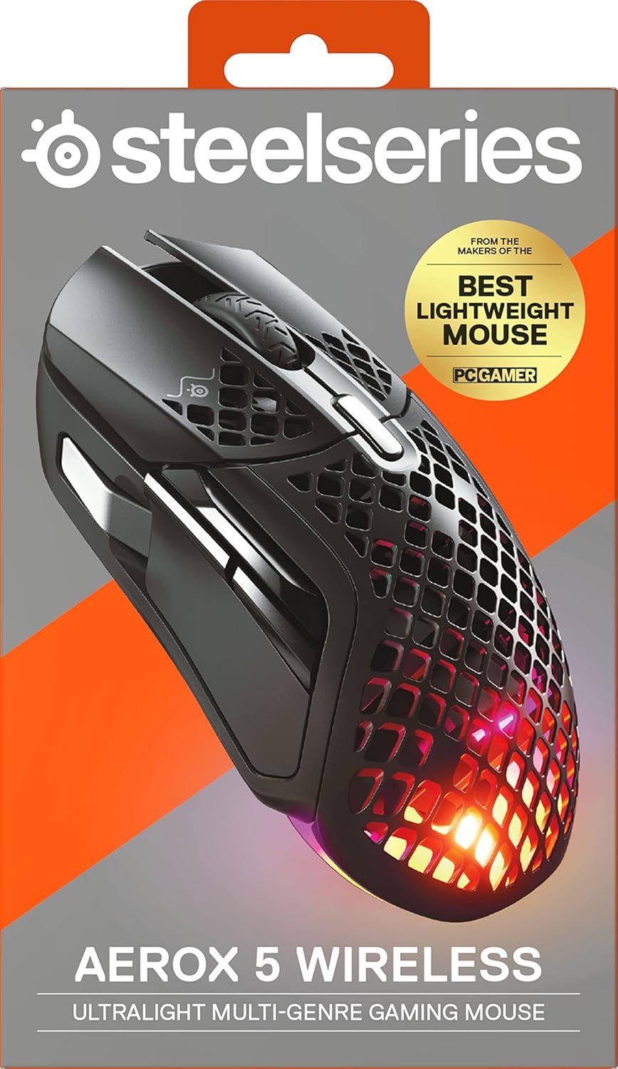 SteelSeries Aerox 3 - Geperforeerde RGB-gamingmuis - Ultralicht waterbestendig ontwerp - 8,500 DPI TrueMove Core optische sensor - Snow