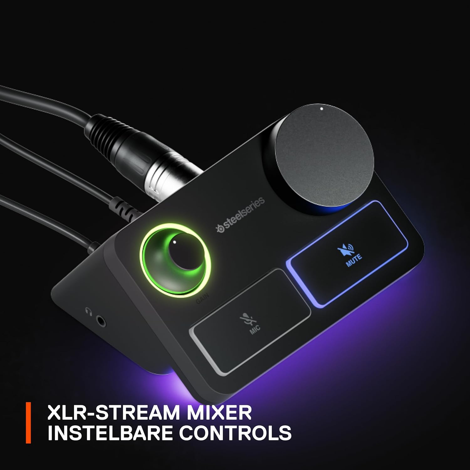 SteelSeries Alias USB-microfoon voor pc — 3x grotere capsule voor gaming, streaming en podcasting — AI-ruisonderdrukking — Ledstatuslampjes voor dempen en geluidsniveaus — Trillingsvrije standaard