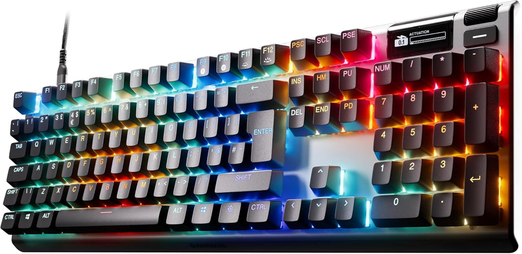 SteelSeries Apex Pro Gen 3 - HyperMagnetic Gaming Keyboard - OmniPoint 3.0 schakelaars - Verstelbare activering - Rapid Trigger - Rapid Tap/SOCD - OLED - RGB - PBT-keycaps - USB-C - FR Layout AZERTY