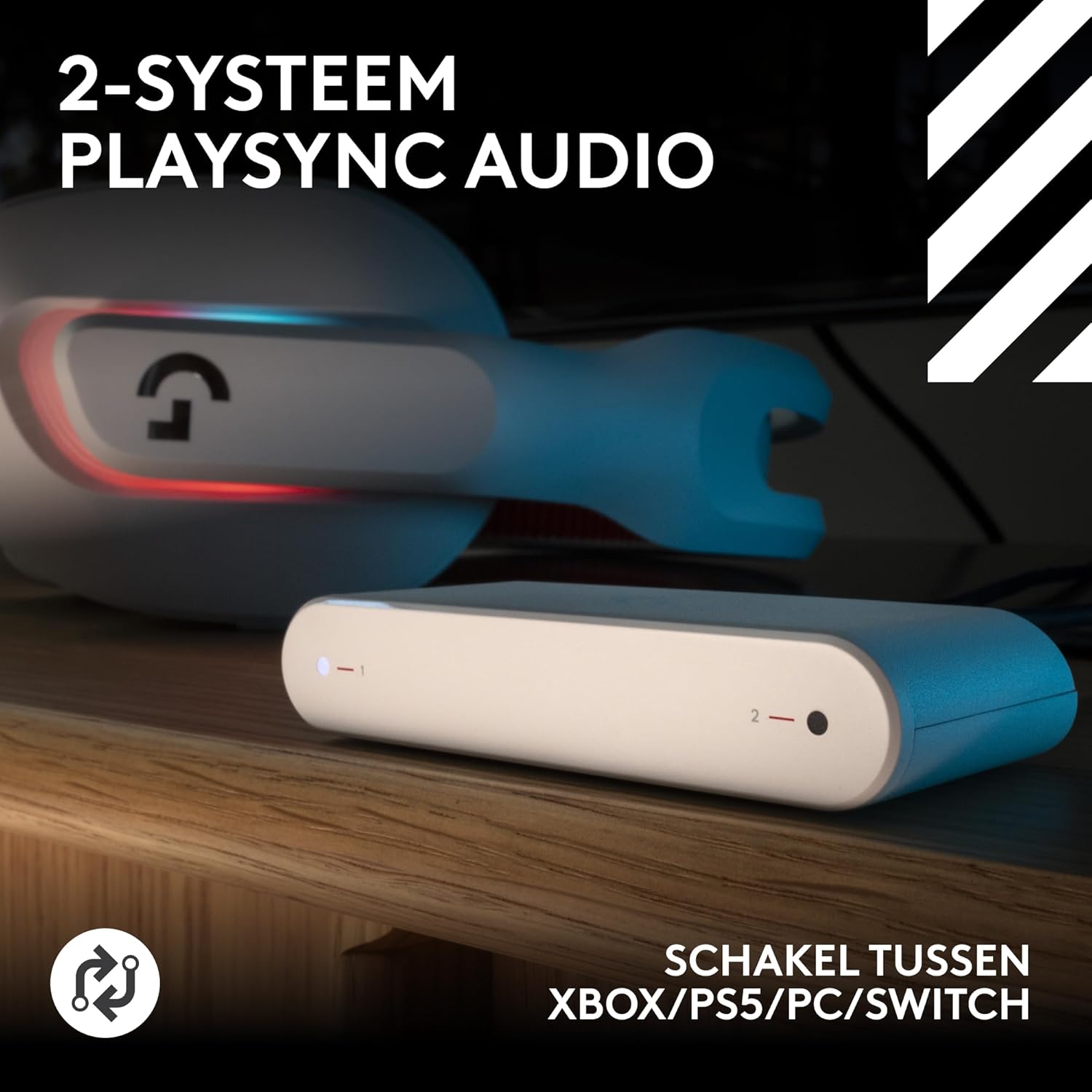 Logitech G Astro A50 X LIGHTSPEED trådlöst spelheadset + batteriladdare, PRO-G GRAPHENE, PLAYSYNC för Xbox Series X|S + PS5 + PC/Mac, Nintendo Switch 2, Bluetooth, HDMI 2.1 Passthru - Vit