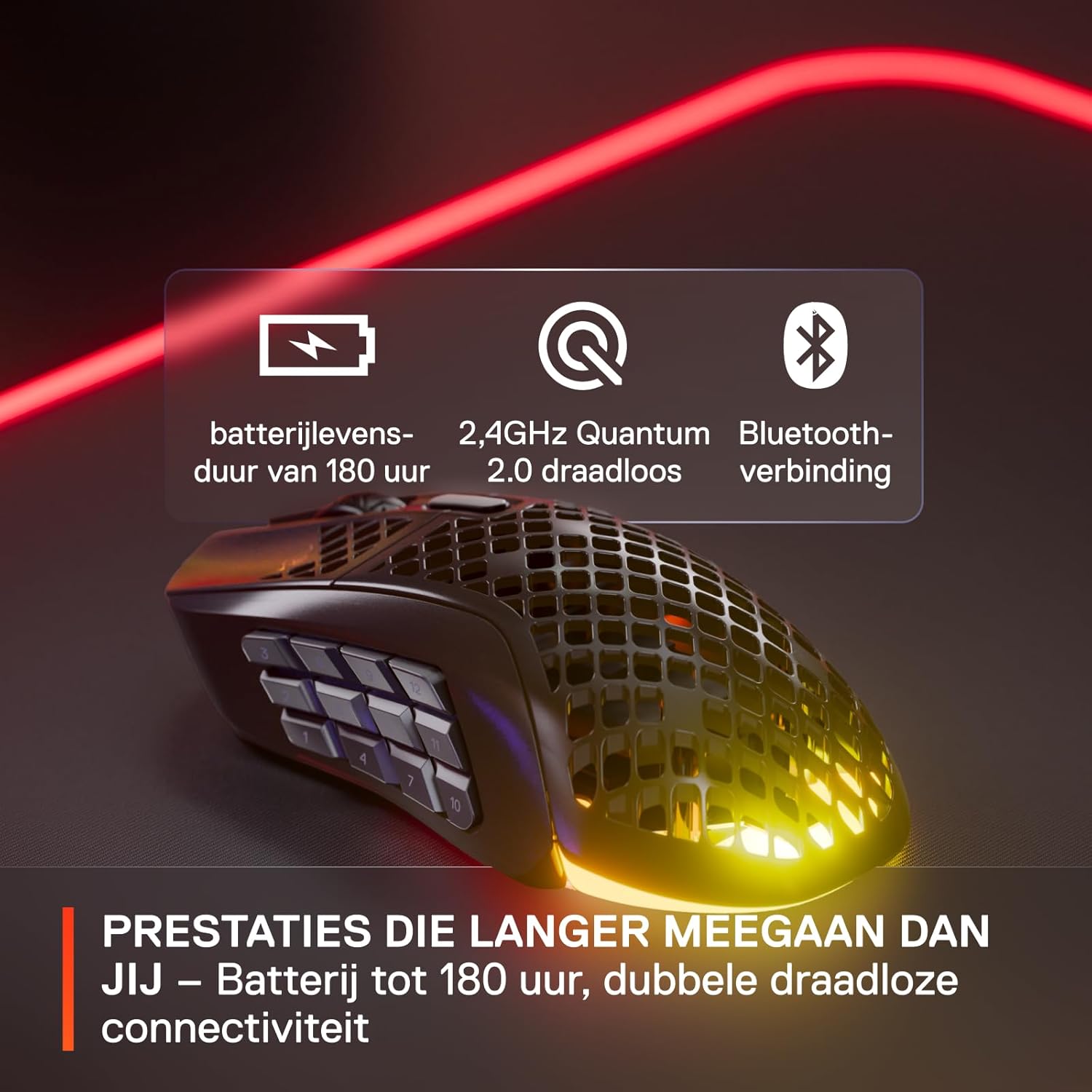 SteelSeries Aerox 3 - Geperforeerde RGB-gamingmuis - Ultralicht waterbestendig ontwerp - 8,500 DPI TrueMove Core optische sensor - Snow
