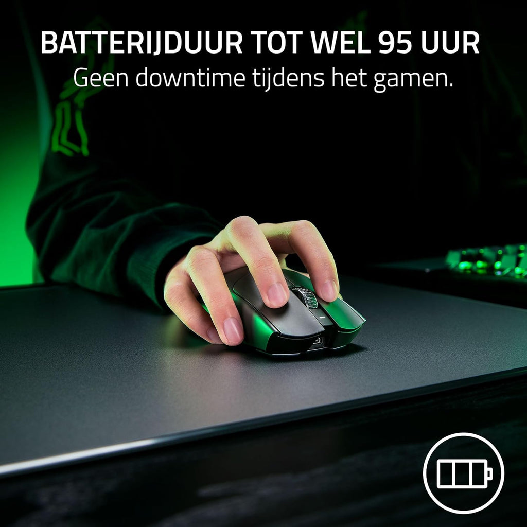 Razer Viper V3 Pro - Ultralichte draadloze Esports Gaming-muis (8K Hz HyperPolling, lichtgewicht van 54 gram, Focus Pro Sensor 35K DPI, draadloze HyperSpeed, batterijlevensduur van 95 uur) Zwart