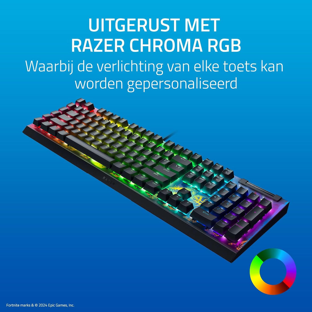 Razer BlackWidow V4 - Mechanisch gaming toetsenbord met Chroma RGB (Mechanische Razer gele schakelaars, 6 speciale macro toetsen, Doubleshot ABS keycaps) QWERTY US Layout | Zwart
