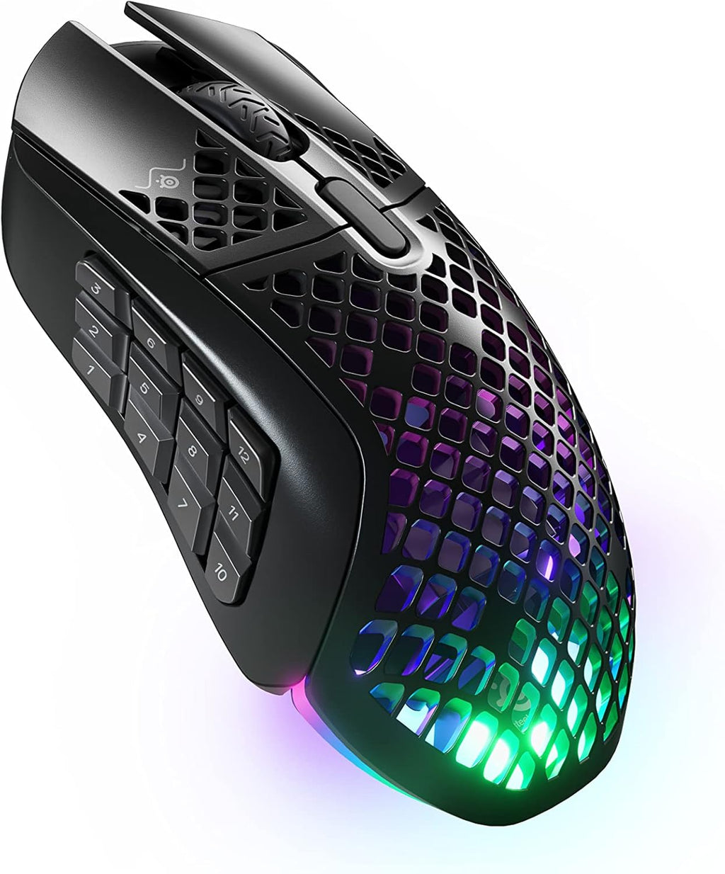 SteelSeries Aerox 3 - Geperforeerde RGB-gamingmuis - Ultralicht waterbestendig ontwerp - 8,500 DPI TrueMove Core optische sensor - Snow