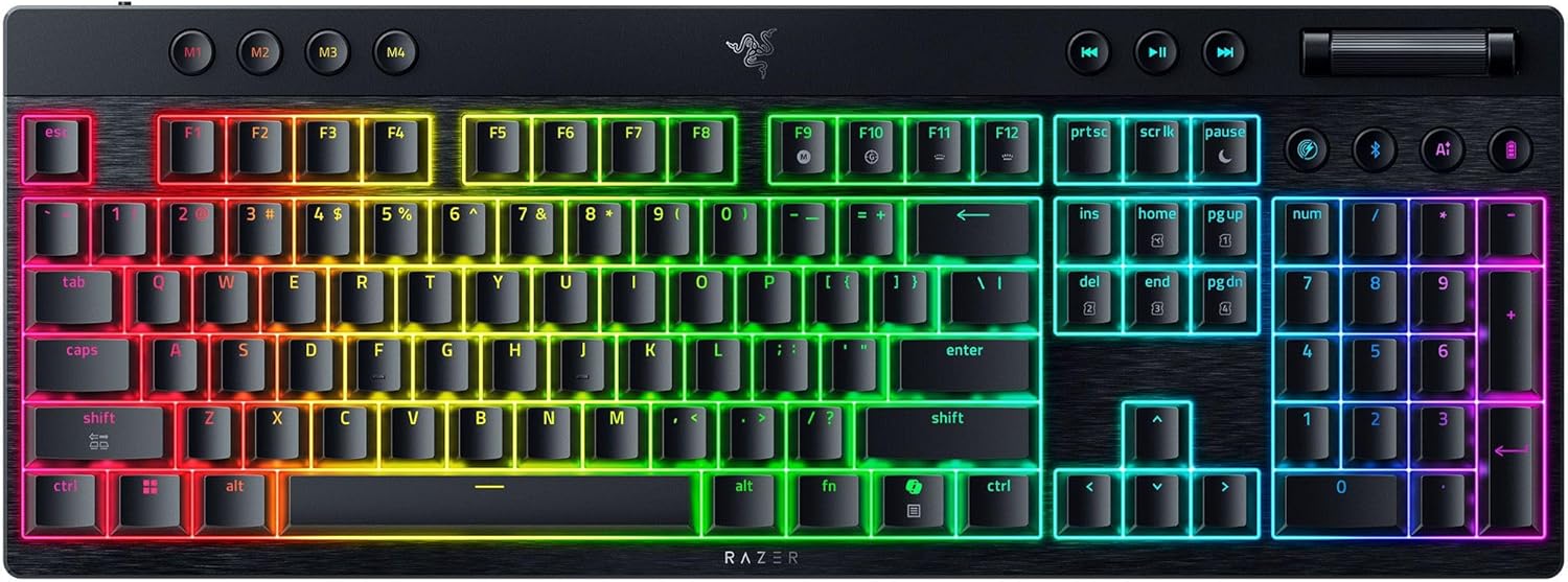Razer BlackWidow V4 - Mechanisch gaming toetsenbord met Chroma RGB (Mechanische Razer gele schakelaars, 6 speciale macro toetsen, Doubleshot ABS keycaps) QWERTY US Layout | Zwart