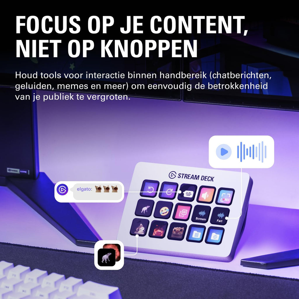 Elgato Stream Deck MK.2 – Studiocontroller, 15 macrotoetsen, start acties in apps en software zoals OBS, Twitch, YouTube en meer, werkt met Mac en pc